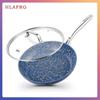 HLAFRG 10-inch Non-stick Frying Pan with Lid Granite Coated Egg Pan Cooking Pot with Stainless Steel Handle Induction Compatible