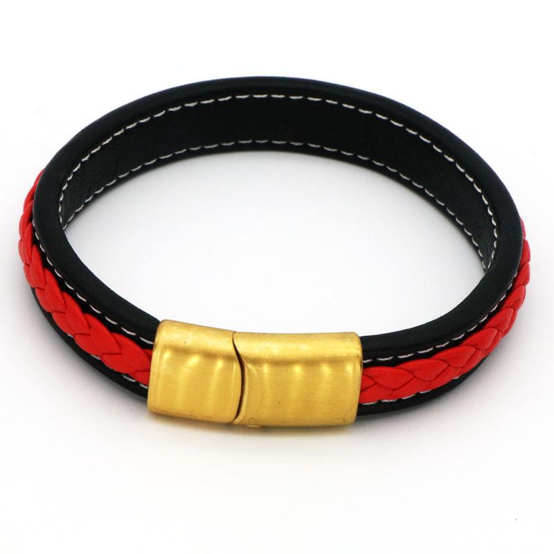 Meier Titanium Steel Braided Bracelet Leather Cord Men's and Women's Stainless Steel Bracelet Jewelry Braided Bracelet