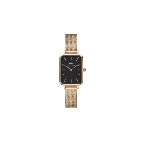 [Official Shop / 2-Year Warranty / Official Import] Daniel Wellington DW Women's Quadro Watch, 20x26mm, Pressed Melrose RG Black, Square, Stylish, Cut