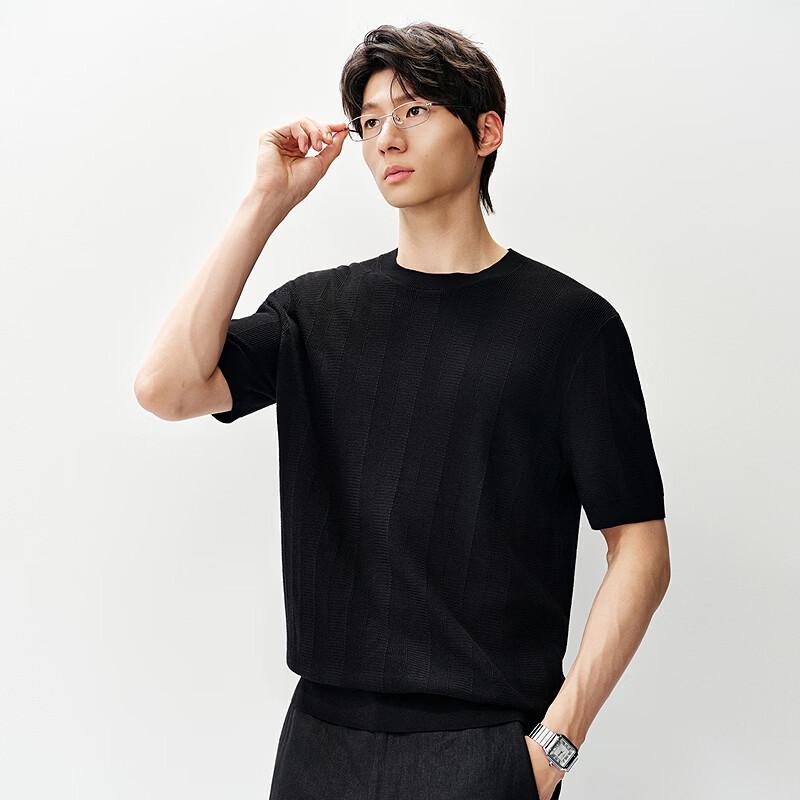 Men s Mulberry Silk Linen Blend Short Sleeve Knit T-Shirt XXL