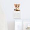 Autocollant d'interrupteur amovible Chat de dessin animé mignon Fleur Autocollant d'interrupteur Mural DIY Autocollant d'art mural pour chambre d'enfant Salon Bureau Décoration de la maison