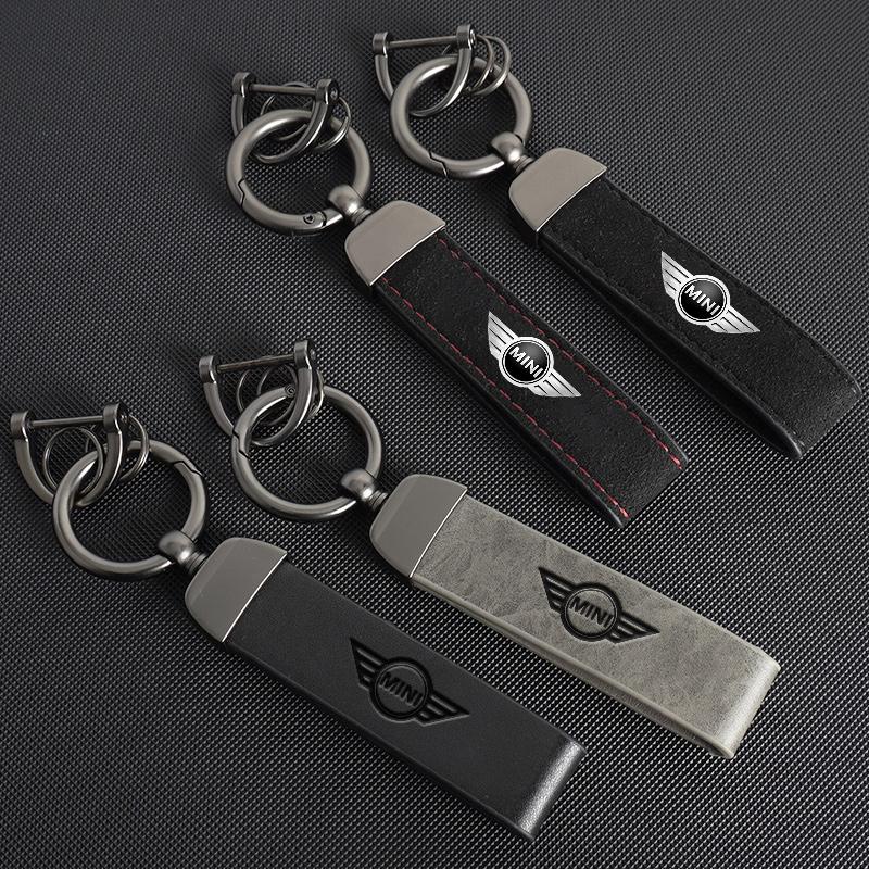 Vintage Leder Auto Logo Schlüsselanhänger Schlüsselring Schlüsselkette für Mini Cooper JCW R50 R52 R53 R55 R56 F54 F55 F56 F60 CLUBMAN COUNTRYMAN pwaxk99 5d