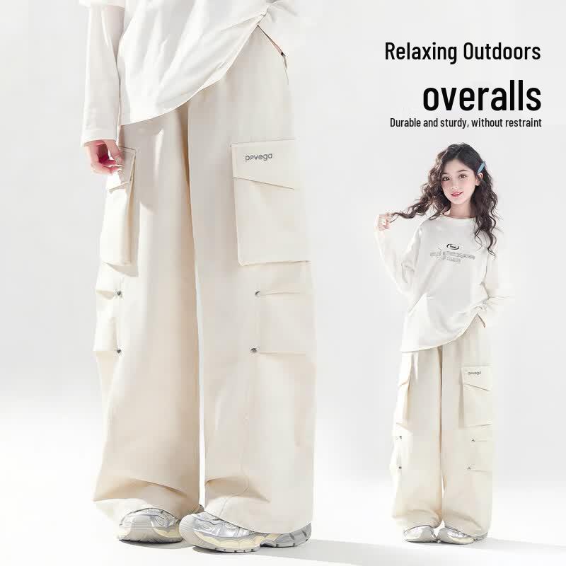 Girls  Loose Fit Lightweight Cargo Pants 120 бежевый