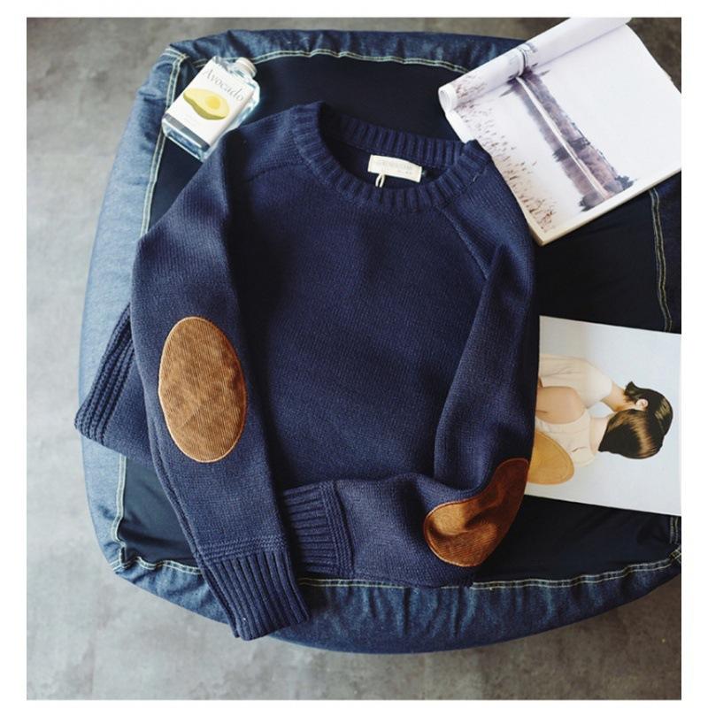 Men's Fall and Winter Korean Style Sweater Patch Inside Warm Plus Size Knit Sweater