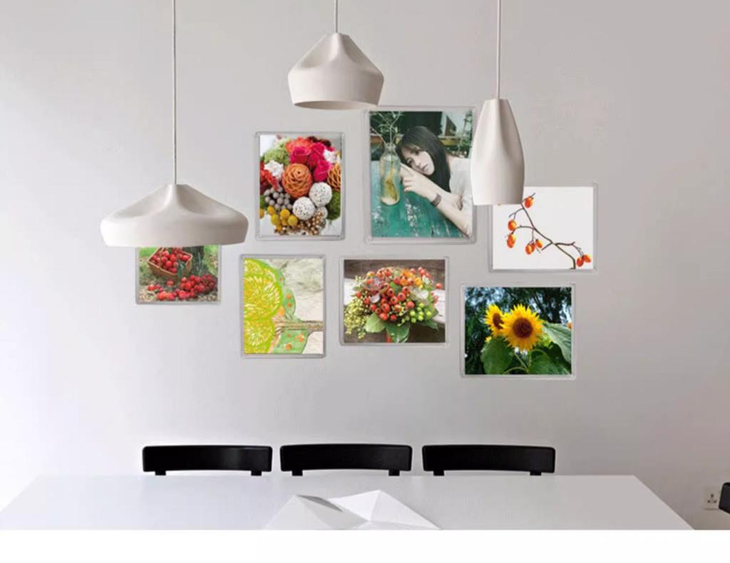 Wall Picture Frame,Magnetic Acrylic Picture Frames for Pictures Display,Clear Picture Frames,Photo Frames Desktop Display
