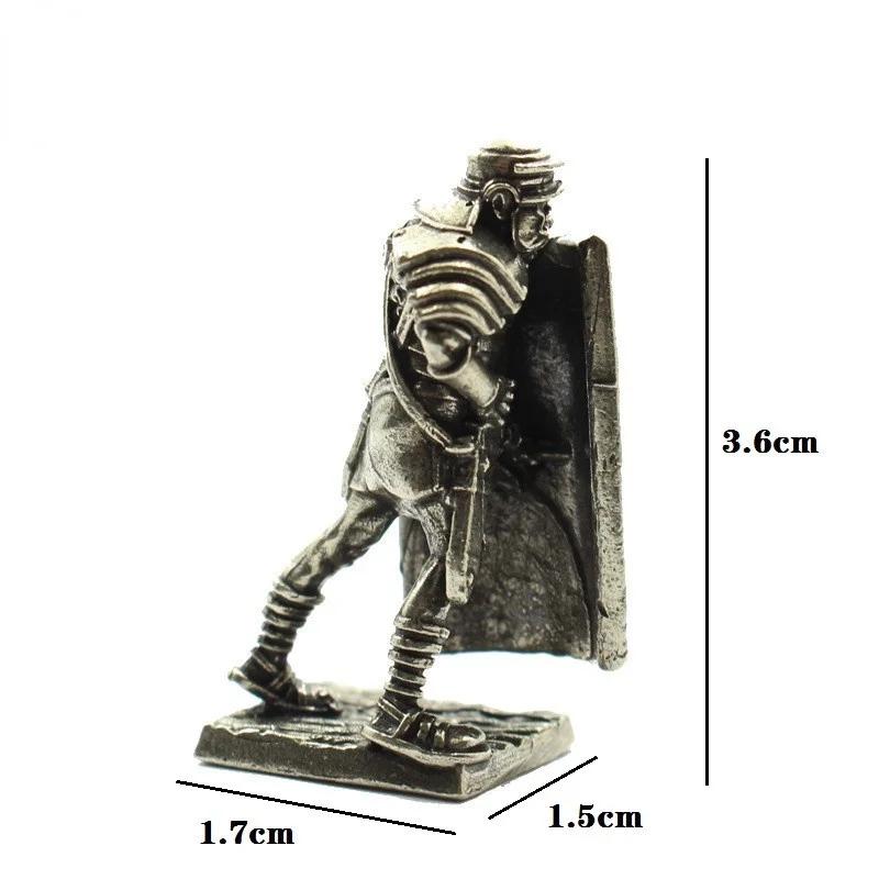 Metal Copper Lost Roman Legionnaire Archer Shield Soldiers Model Figurines Miniatures Car Decorations Toy Ornament Gift