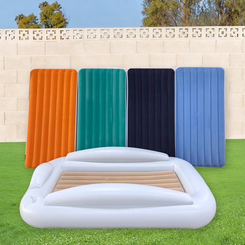 Outdoor Inflatable Baby Mattress with Detachable Flocked Raised Guardrail