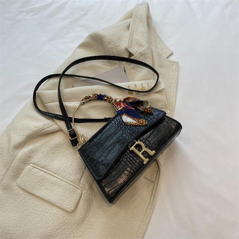 Modern Chic Pu Leather Shoulder Bag For Women 2023 Small Square Crossbody Purse чёрный