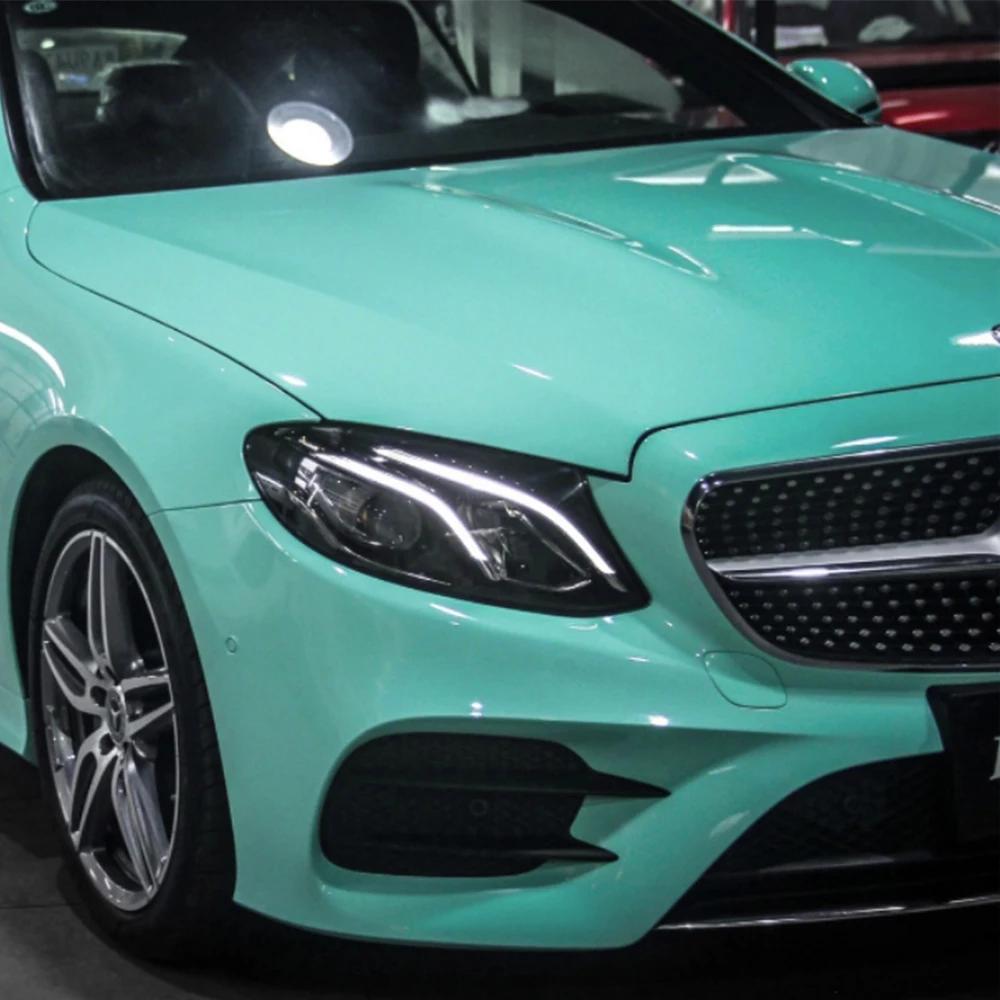 Glossy PET Tiffan y Blue Car Vinyl Car Wrapping Film Decal With Air Release Technology Auto Body Styling Decoration Accessories