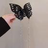 Black Oversized Butterfly Tassel Ponytail Claw Clip - 2025 New Hair Accessory