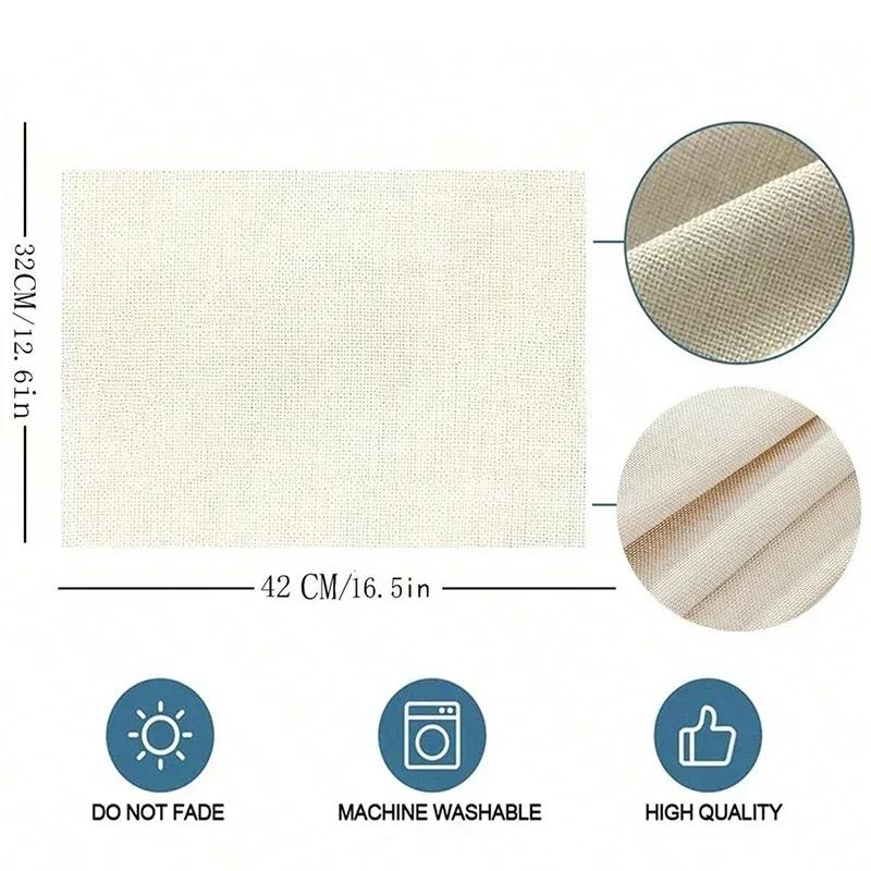 4/6/8pc Lemon Printed Summer Linen Placemat Fresh Holiday Dining Table Mat Decoration for Wedding Party Home Gathering