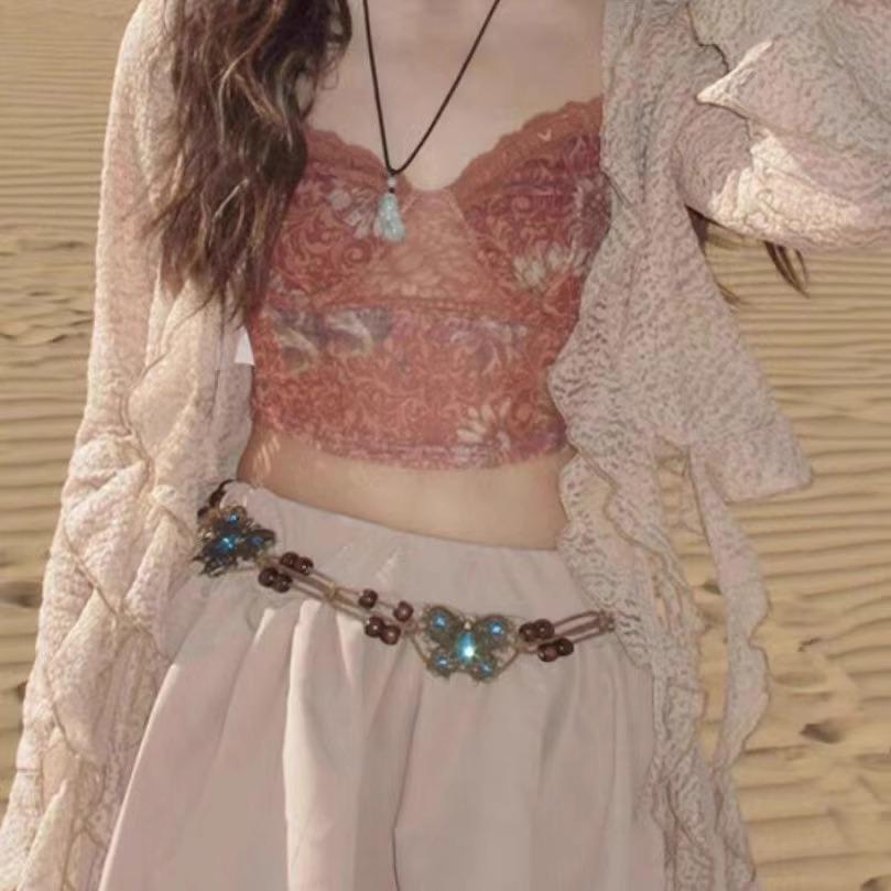 Ceinture de taille ethnique Y2K bohème faite à la main pour femmes – Décoration de robe polyvalente