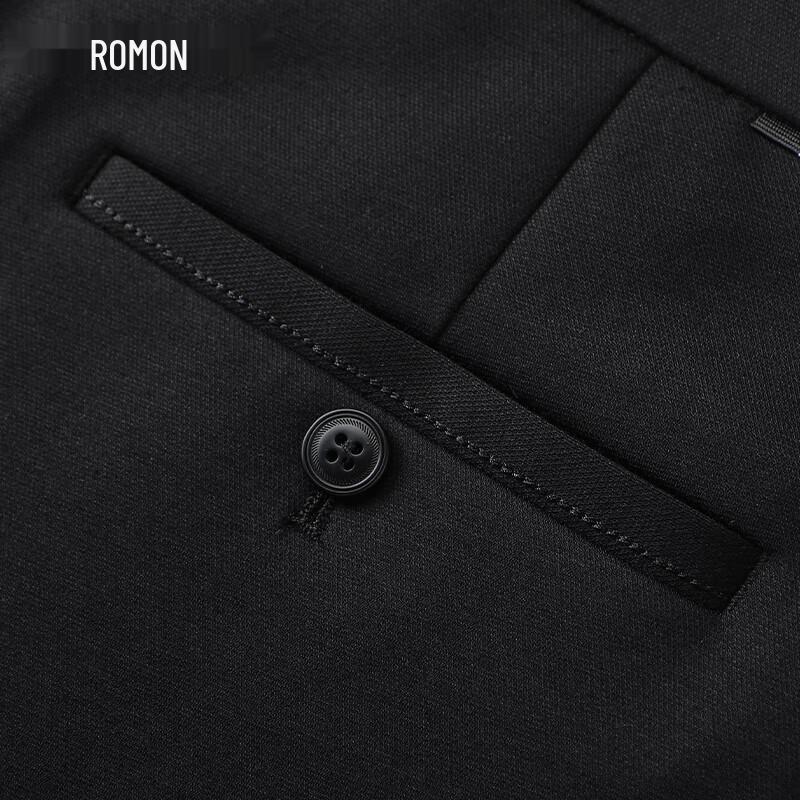 Luomeng Men's Wool Blend Straight Leg Business Casual Trousers