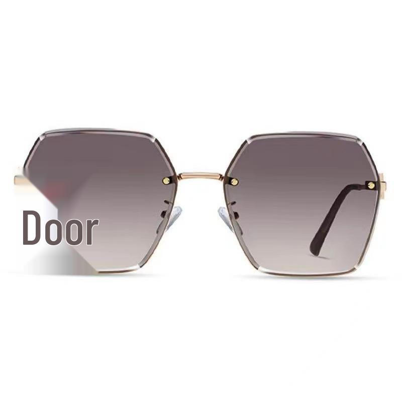 

Женские градиентные безободковые солнцезащитные очки с защитой от УФ-лучей для крупных лиц - стройнящие, высокого класса, для защиты от солнца