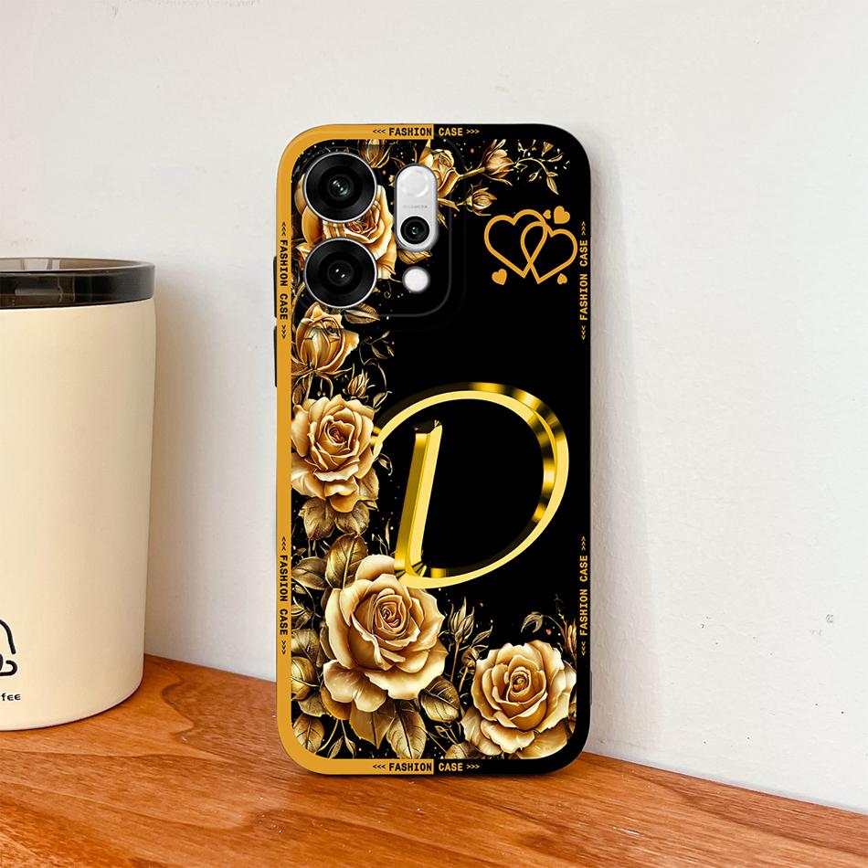 

Case For Oppo Reno 14 Pro 14F 5G Flowers Name Letters Phone Cover High Quality Shell For Oppo Reno14 Soft Liquid Silicone Funda Oppo Reno14