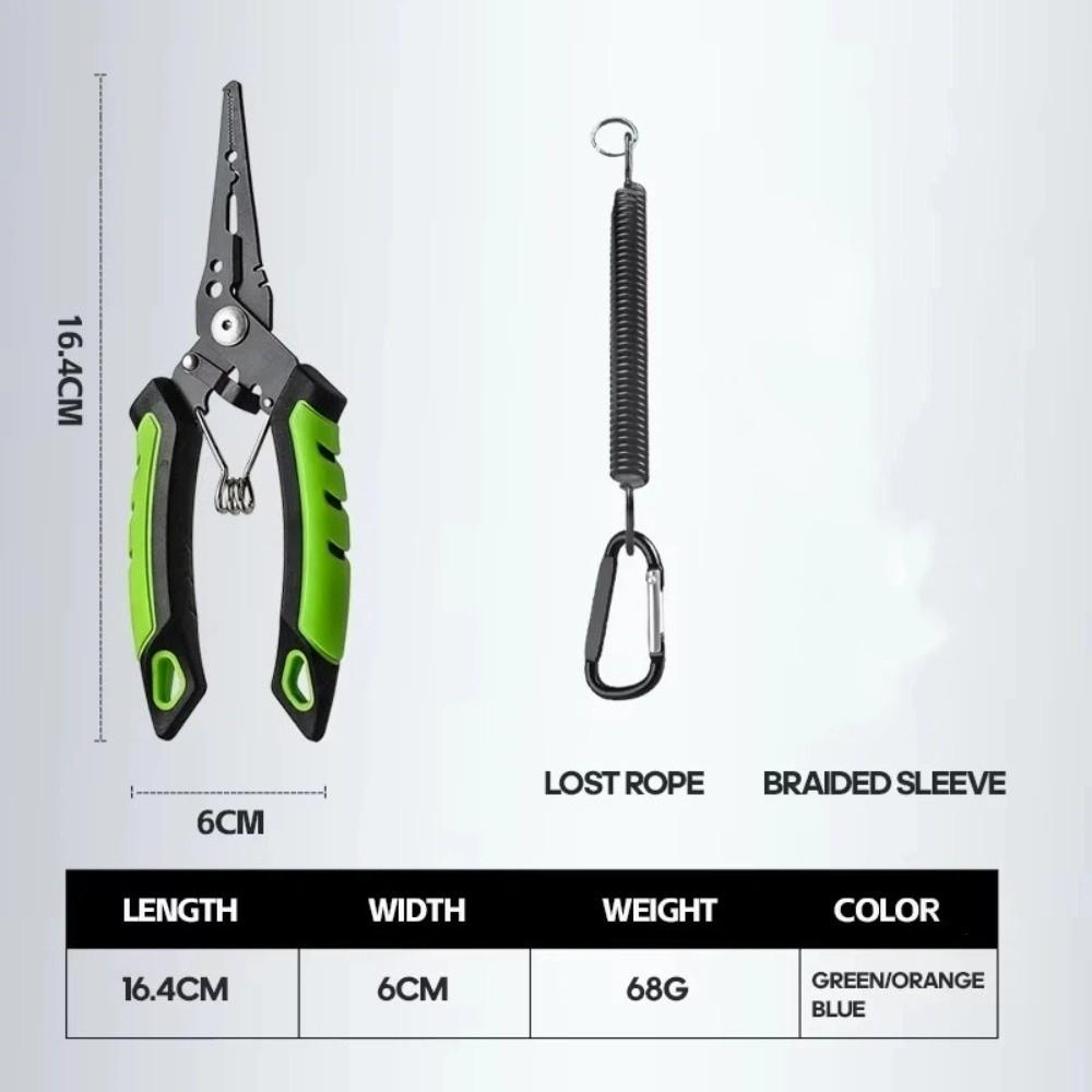 Straight Mouth Fish Control Pliers Stainless Steel Multi-functional Pliers Fishing Trip
