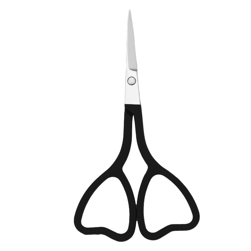Heart Shaped Eyebrow Scissors with Professional Non-Slip Grip for Expert-Level Trimming чёрный