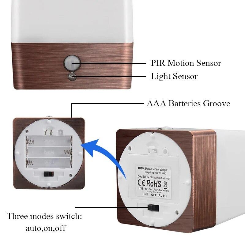 Wireless Induction LED Night Light Bedside Reading Camping Lamp With Motion Sensor On/off Switch for Children Kids Birthday Gift
