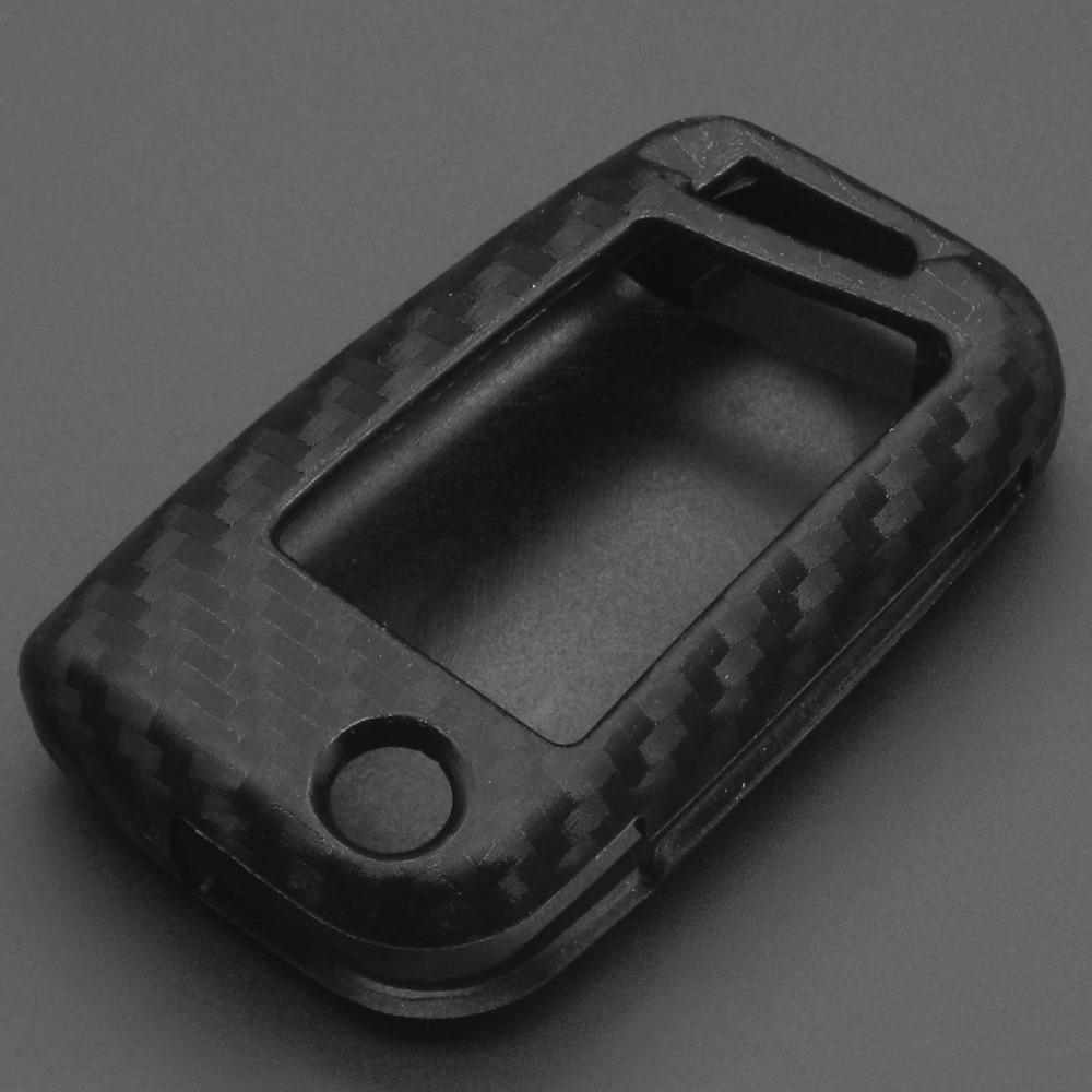 Jingyuqin 3 Buttons Remote Carbon Silicone Key Case For VW Polo Golf 7 Tiguan Skoda Octavia Kodiaq Karoq Seat Ateca Leon Ibiza