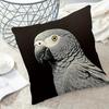 Vintage African Grey Parrot Decorative Pillowcase, Congo Bird Pattern Cushion Cover For Sofa Bed Home Room Decor