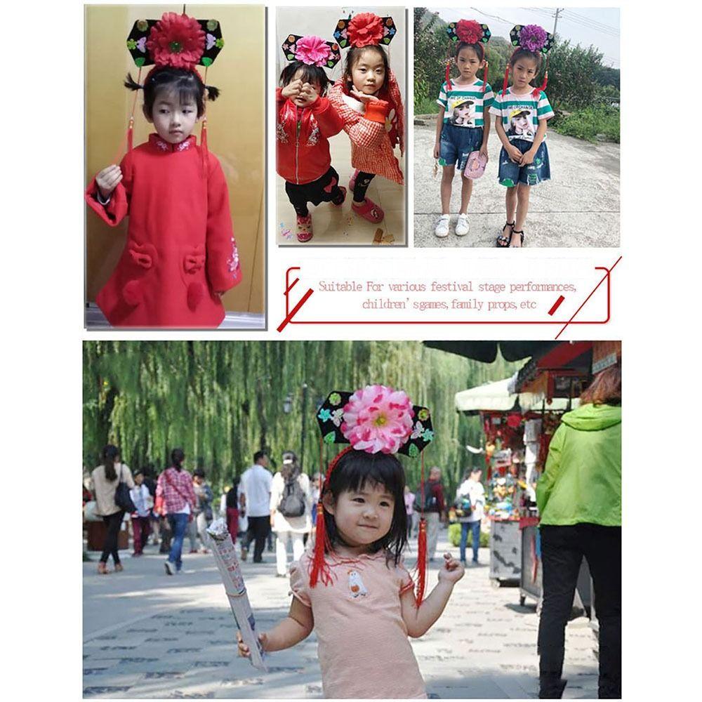 1Pcs Cosplay Prop Traditional Crown Hat with Long Tassel Wedding Party Cap Royal Princess Headband