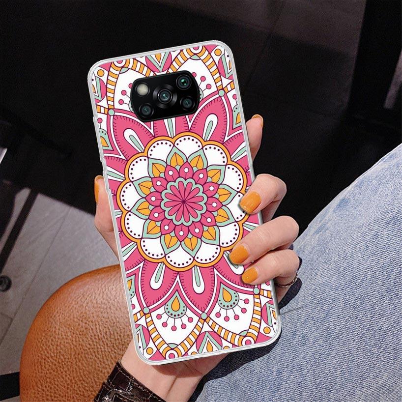 Totem Mandala Colorful Flower Phone Case For Xiaomi Poco X7 X6 X5 Pro F7 Ultra Redmi 15C 15 13C 13 12C 12 10 10A 10C 9 9A 9C 9T