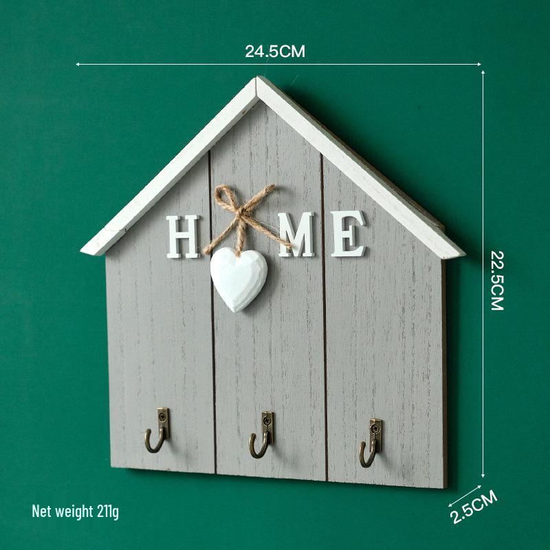 Wooden Wall-Mounted Key and Coat Hook – Punch-Free Door Hanger for Entryway