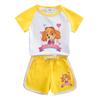 Paw Patrol Girls' Stylish Summer Outfit Set – 2022 Fashionable Short-Sleeve Two-Piece for Small & Medium Children
