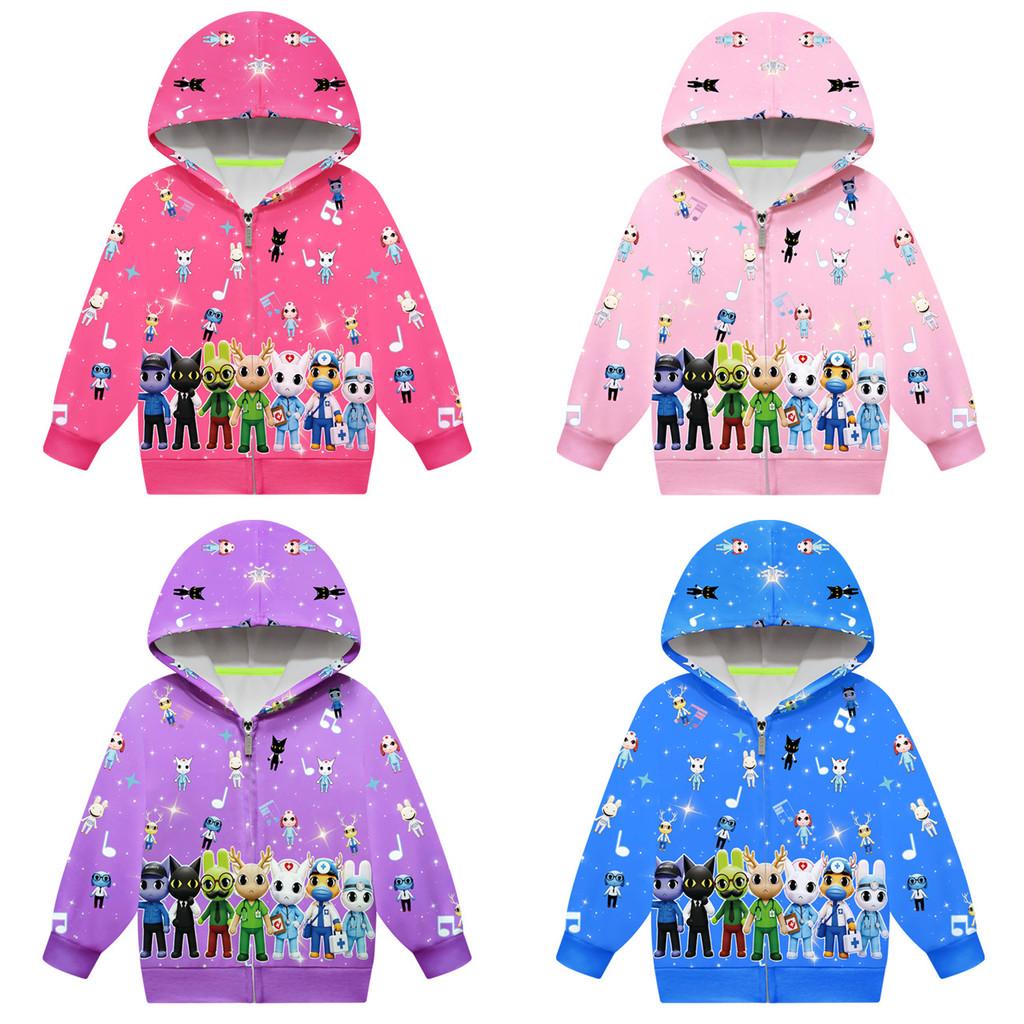 79093 4 Colors Kids Boys Girls Animal Hospital Print Casual Long Sleeves Jacket