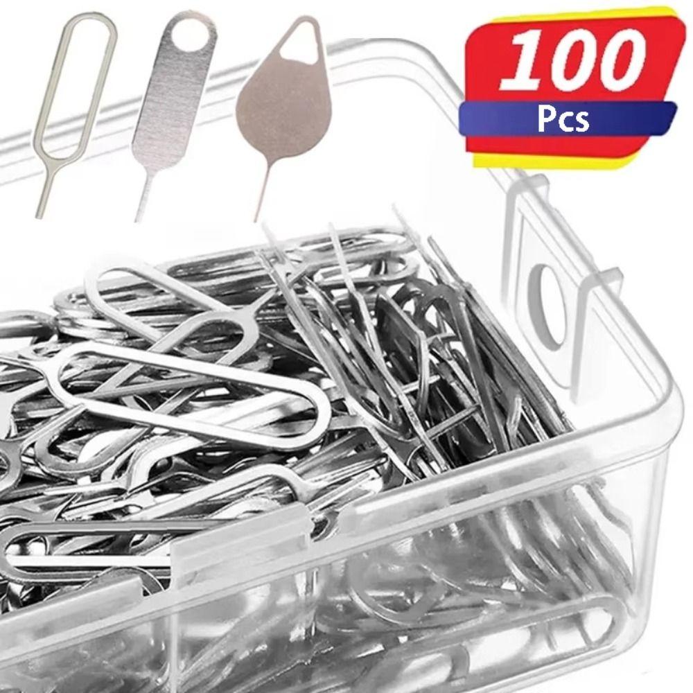 100Pcs Anti-Lost SIM Card Tray Ejector Pin Portable Ejecting Removal Needle  Phone Use Tools