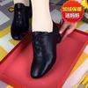British style thick heel pointed small leather shoes single shoes autumn new comfortable shoes