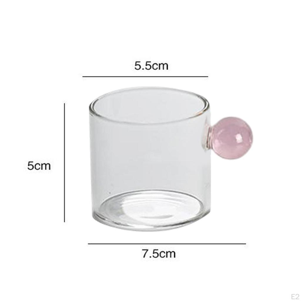 Clear Glass Cup Decoration Beverage Mug Ball Handle Creative Tea Cute Espresso for Living
