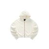 Solid Color Zip Long Sleeve Jacket Women Jackets White L422W111
