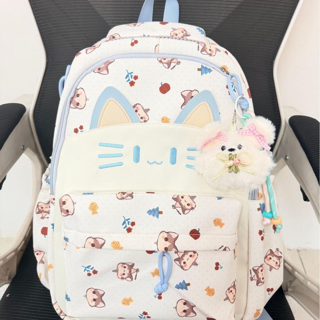 Schoolbag Summer New High-value Schoolbag Japanese Soft Cute Cat Primary and Secondary School Students 1st-1st Grade Lightweight Backpack