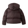 Womens Winter Hooded Cotton Puffer Jacket With Detachable Scarf Short Length Streetwear Style