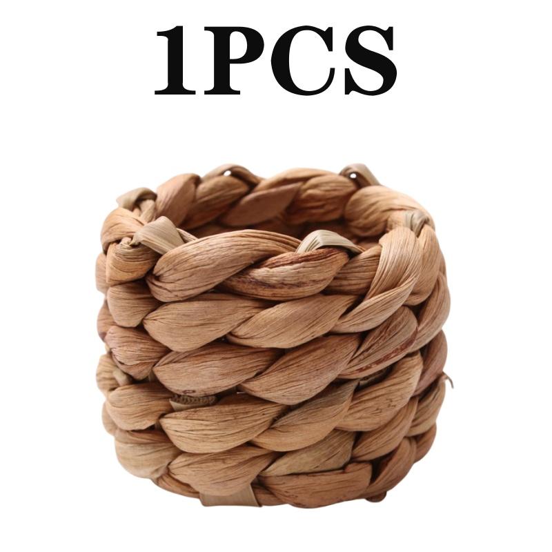 

100 шт. круглых плетеных колец для салфеток, кольца для салфеток ручной работы, украшения стола на Пасху, День благодарения, Рождество, фермерские салфетки (желтый)