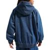 Nike Sportswear Collection Full-Length Zipper Hooded Denim Long Sleeve Kids Jackets IF2306-435
