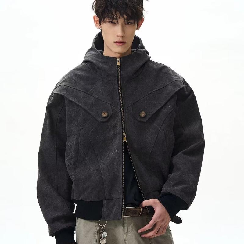 Herren Retro Nieten Harrington Jacke - Lässiger Lockere Passform für Frühling & Herbst