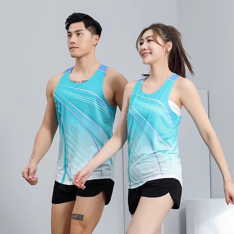 

Breathable Quick-Dry Track and Field Suit - Professional Marathon Running Vest & Sportswear Set for Students S