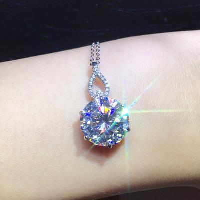 6,5 Karat runder, modischer Anhänger, feminine Halskette, Schlüsselbeinkette, feiner Schmuck