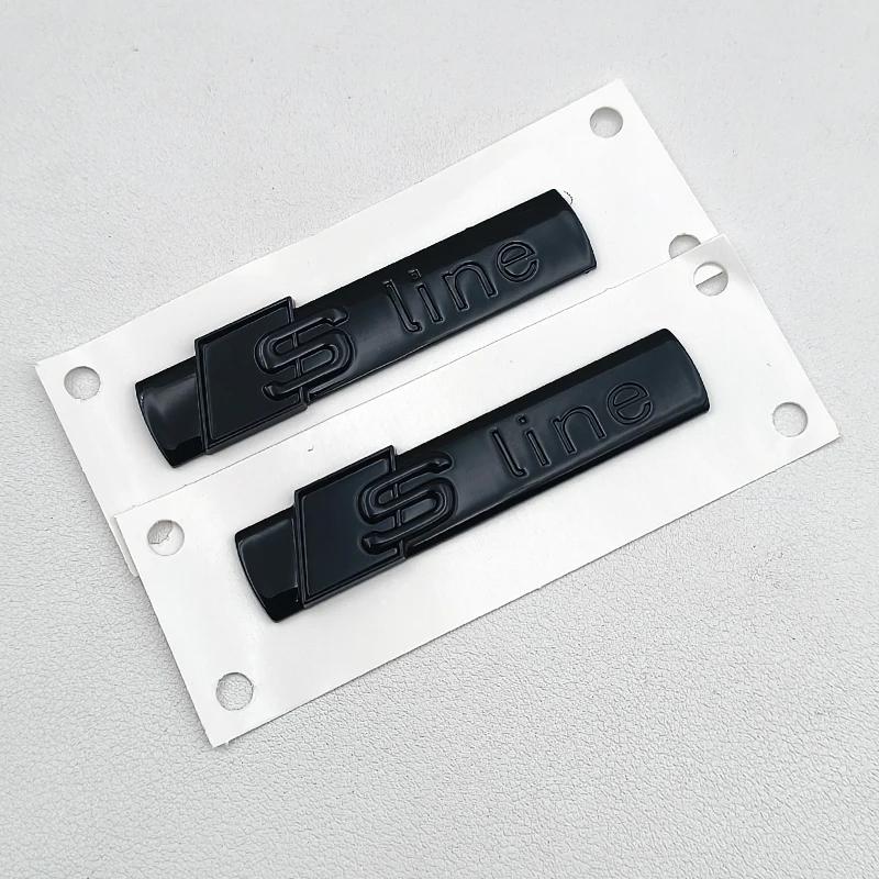 2pcs 3D ABS Sline Logo S Line Emblem Car Fender Badge For B A1 A2 A3 A4 A5 A6 A7 A8 Q2 Q5 Q7 Q3 TT S Line Sticker Accrssorie