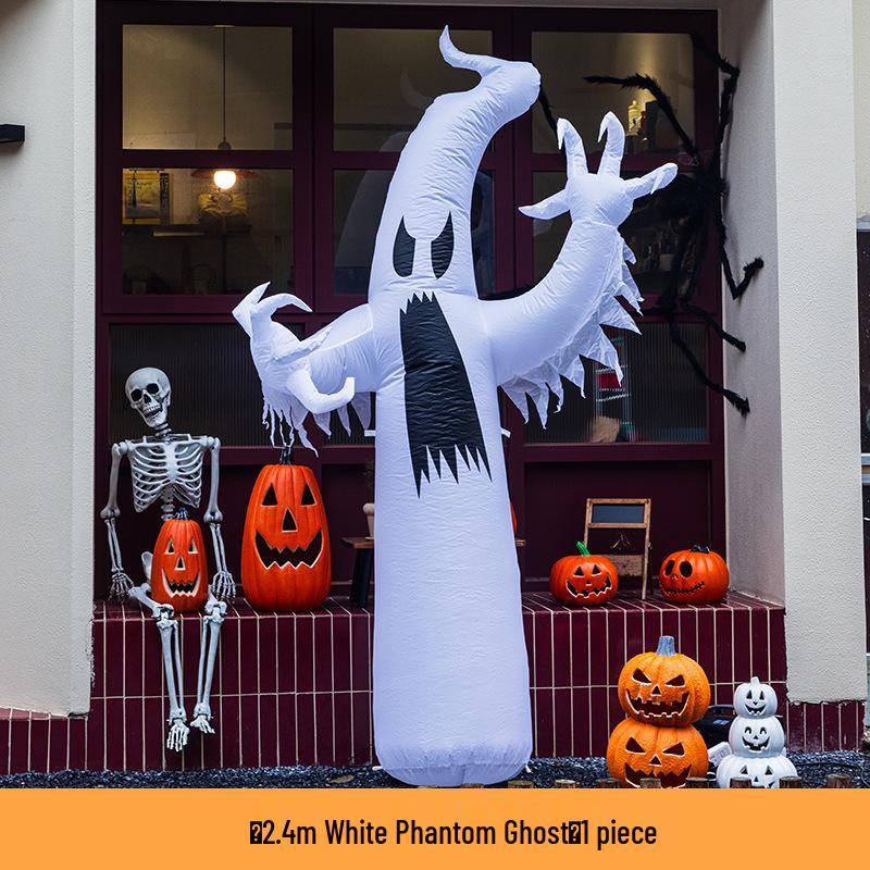 Large Halloween Pumpkin Lantern with Ghost and Spider Décor
