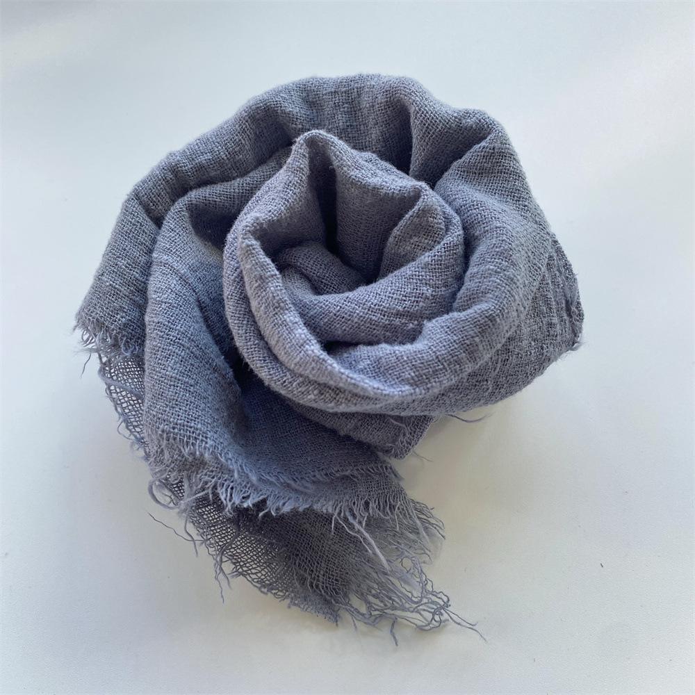 Crinkled Frayed Edge Bamboo Cotton Napkin with Tassels – Western Art Table Decoration Placemat