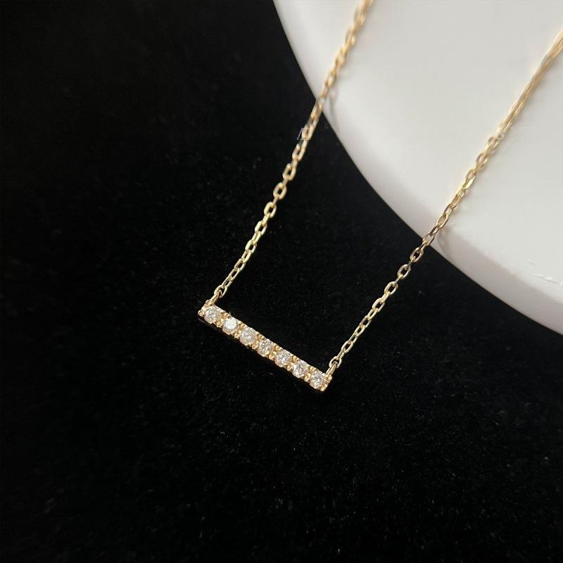 S925 Sterling Silver Diamond-Studded Necklace Women's Sexy Design Light Luxury and Simplicity Ultra-Fine Clavicle Chain