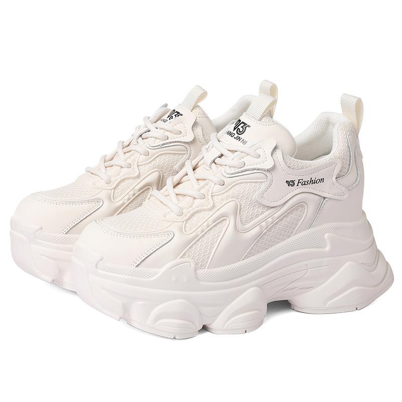 Black Thick-soled Dad Shoes Versatile Showing Their Feet, Small Inner Height-enhancing Women's Shoes, Autumn and Winter New Casual Sports Shoes