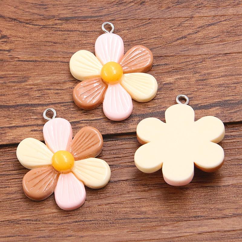 10Pcs 24*30mm DIY Resin Accessories Plant Flower Pendant Jewelry Accessories