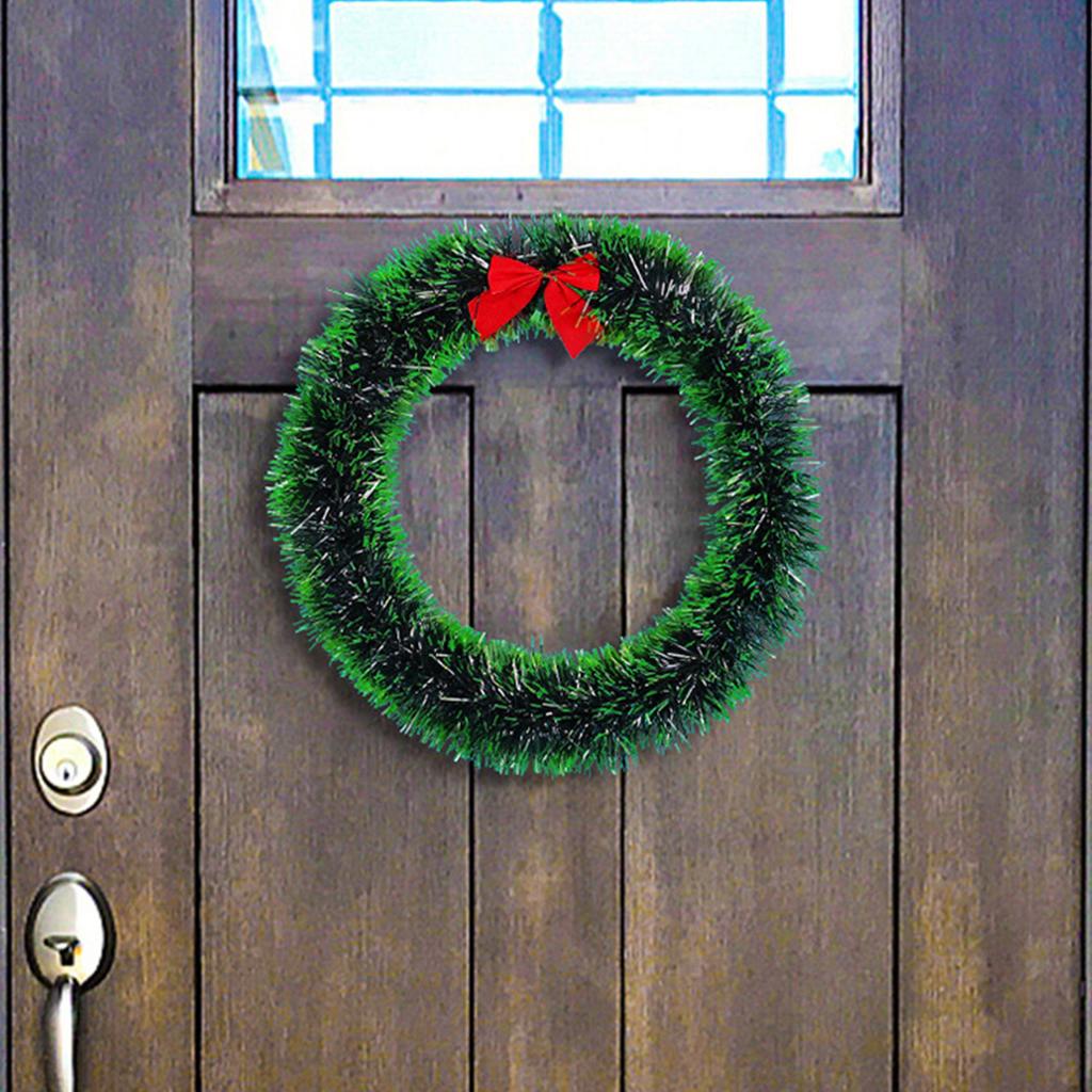 Christmas Ribbon Garland Home Party Wall Door Decor Christmas Tree Ornaments Tinsel Strips Bow Knot Wreath Party Supply