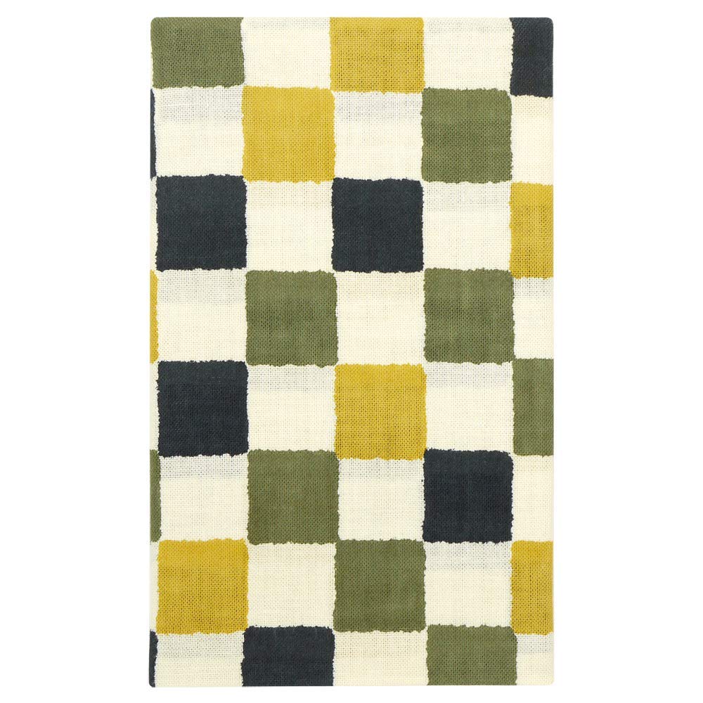 Hamamonyo Tenugui hand Ichimatsu Komon (Japanese towel) - (checkerboard pattern) зелёный