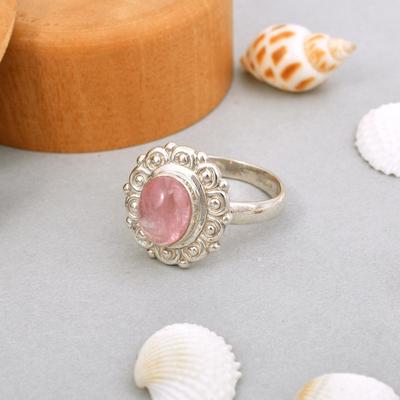 Natural Morganite Gemstone 925 Sterling Silver Designer Ring Size 10 US Gift