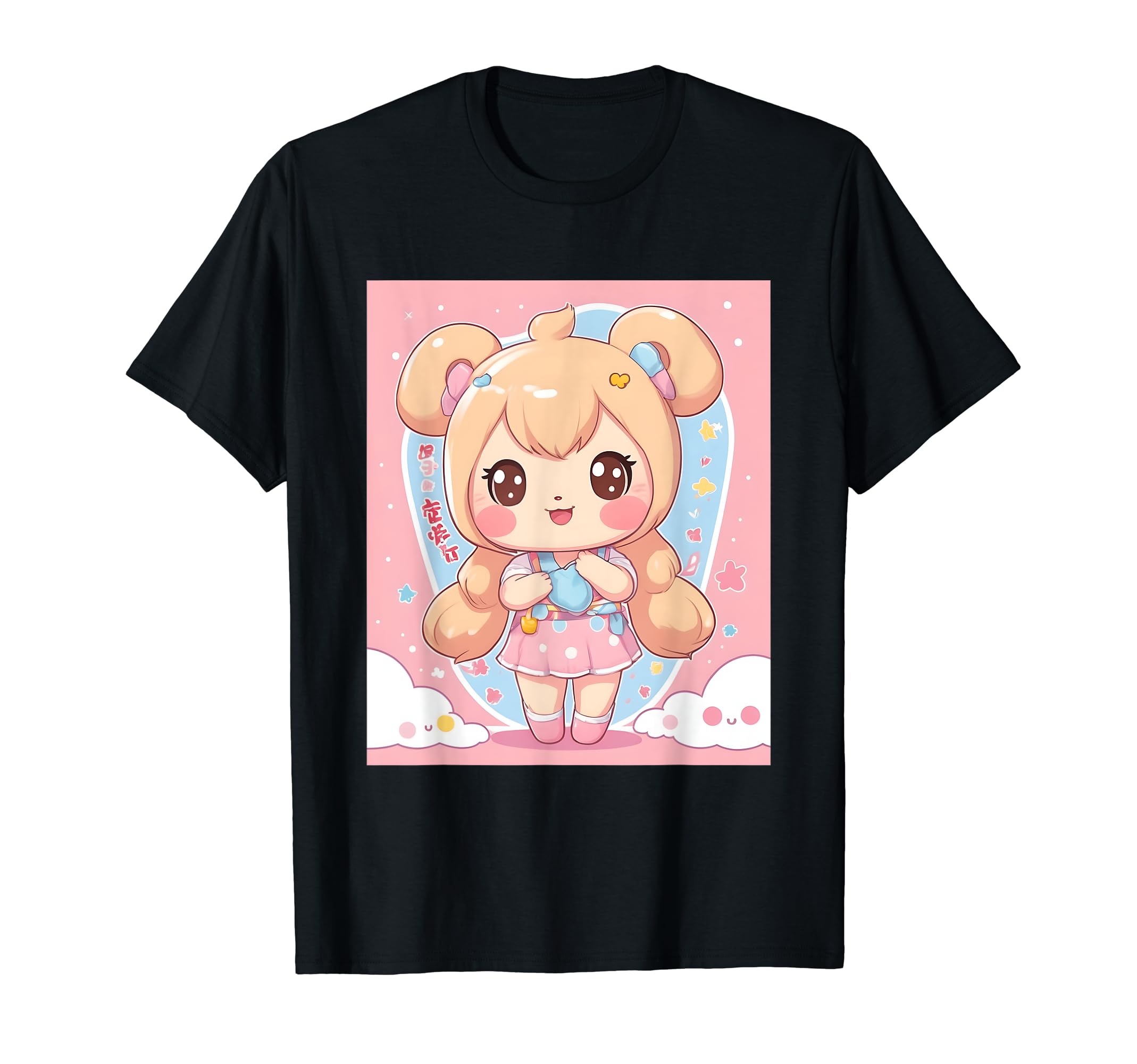 

things printed Kawaii, pastel, cute, millet, Japanese, T-shirt чорний